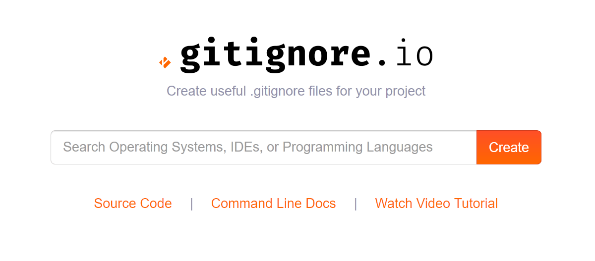 User interface of gitignore.io online tool